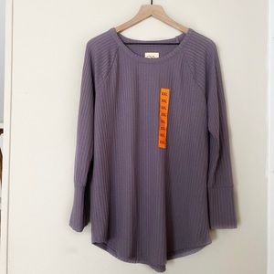 NWT Chaser purple waffle thermal long sleeve